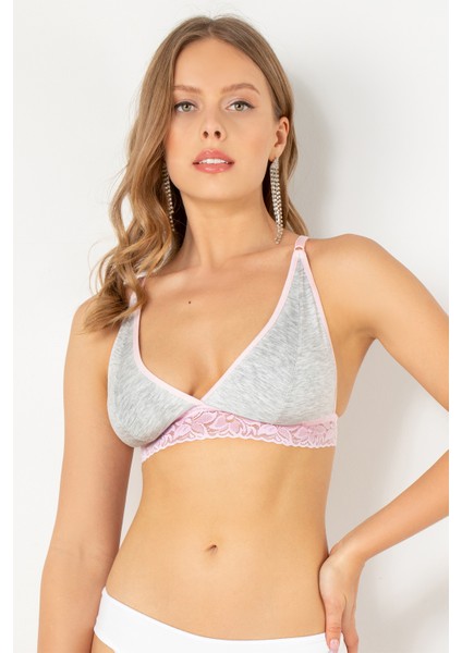 Balensiz Dantelli Pamuklu Penye Büstiyer