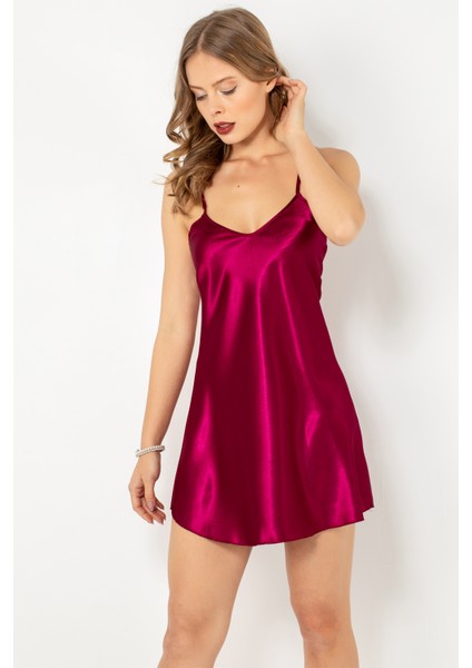 Doremi Ince Askılı Saten Gecelik