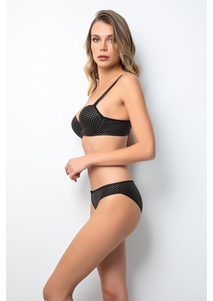 Push-Up Dolgulu Gold Puantiyeli Sütyen Takım fırsatları