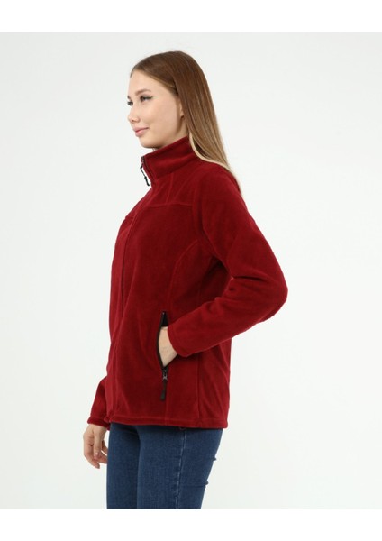 Honest Boydan Fermuarlı Dik Yakalı Kadın Bordo Polar fiyatları