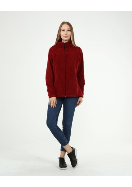 Honest Boydan Fermuarlı Dik Yakalı Kadın Bordo Polar indirimleri