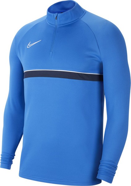 M Nk Df ACD21 Dril Top Erkek Mavi Futbol Uzun Kollu Tişört CW6110-463