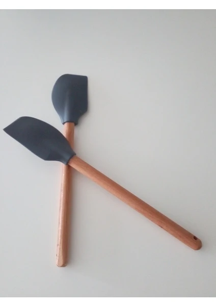 Ahşap Saplı Silikon Spatula (2ADET)