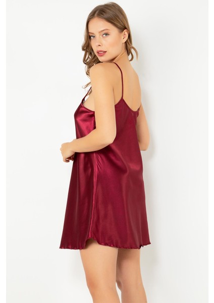 Ince Askılı Güpürlü Mini Saten Gecelik fiyatları