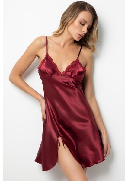 Dantelli Yırtmaçlı Saten Gecelik fiyatları