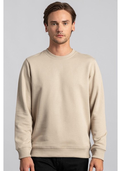 Bisiklet Yaka Basic Unisex Sweatshirt