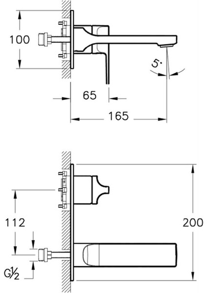 Suit L A4248626 Ankastre Lavabo Bataryası, Bakır