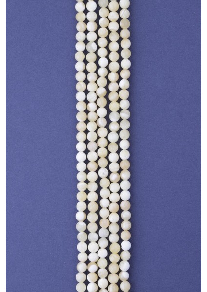 Aragonit Doğal Taş Dizi 6 mm Küre Kesim