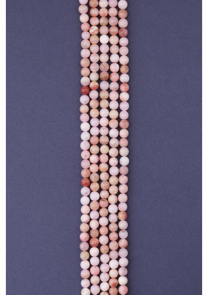 Pembe Opal Doğal Taş Dizi 6 mm Küre Kesim
