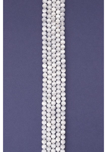 Selenit Doğal Taş Dizi 6 mm Küre Kesim