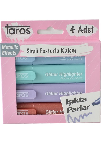 Glitter Highlighter 4'lü Set(Işıkta Parlar)