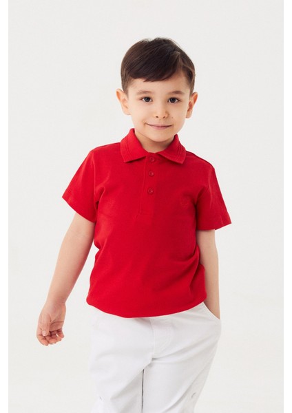 Polo Yaka Düğmeli Çocuk Tişört