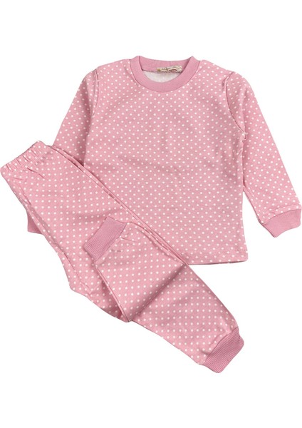 Puantiyeli Pembe Kız Bebek Pijama Takımı