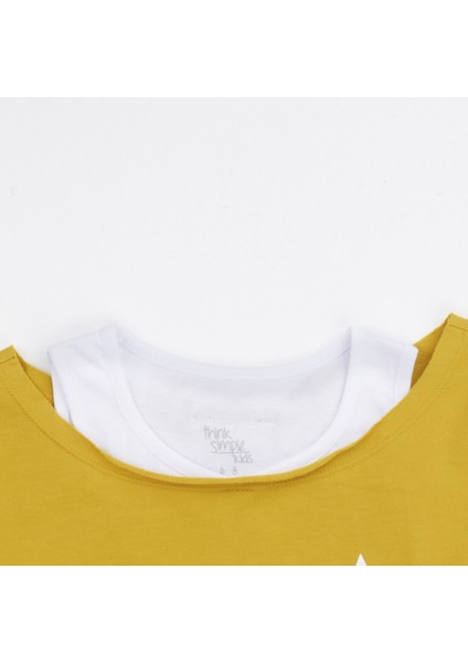 Organik Kız Çocuk Crop Atletli Sweat-Shirt - Hardal fırsatları
