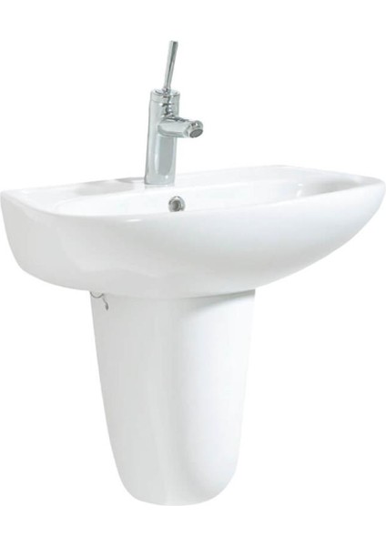 Pitta 45X55 cm Batarya Delikli Lavabo +Sedef Yarım Ayak