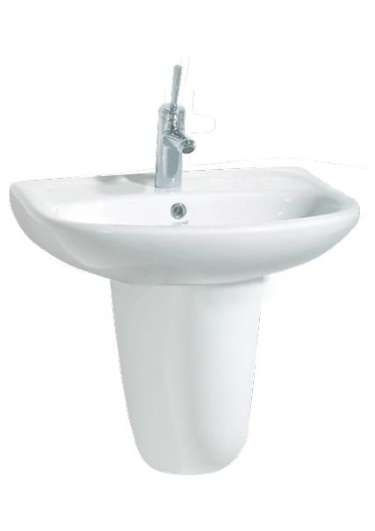 Pitta 45X55 cm Batarya Delikli Lavabo +Sedef Yarım Ayak