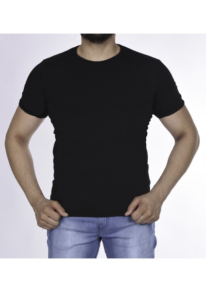 Suprem Kısa Kol Pis Dikiş Slimfit Düz Tshirt -1884