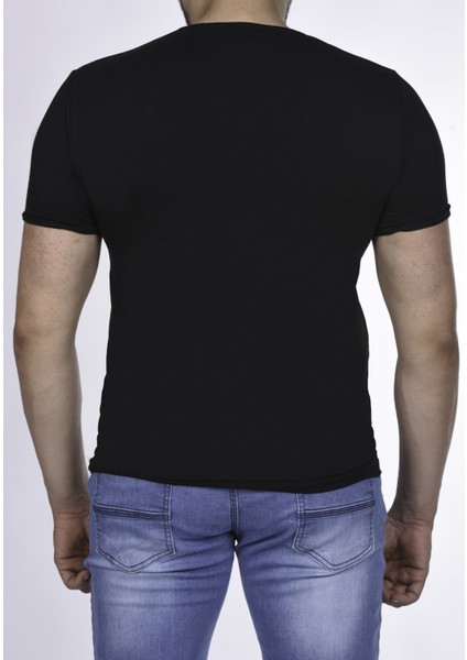 Suprem Kısa Kol Pis Dikiş Slimfit Düz Tshirt -1884 modelleri