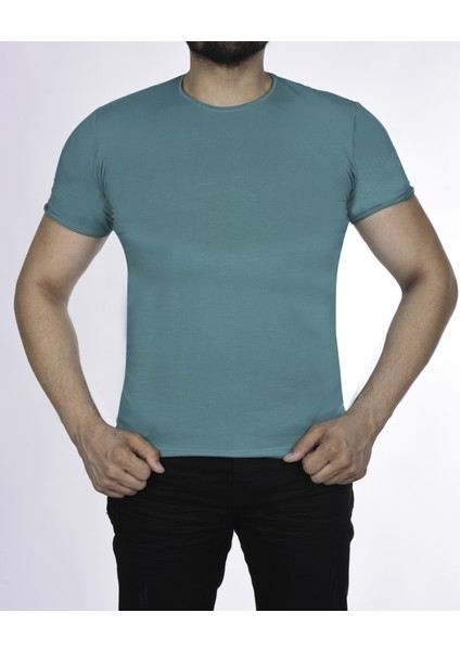 Suprem Kısa Kol Pis Dikiş Slimfit Düz Tshirt -1884