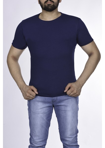 Suprem Kısa Kol Pis Dikiş Slimfit Düz Tshirt -1884