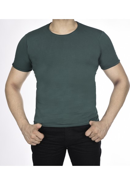 Suprem Kısa Kol Pis Dikiş Slimfit Düz Tshirt -1884