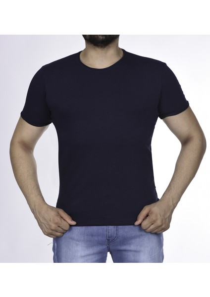 Suprem Kısa Kol Pis Dikiş Slimfit Düz Tshirt -1884