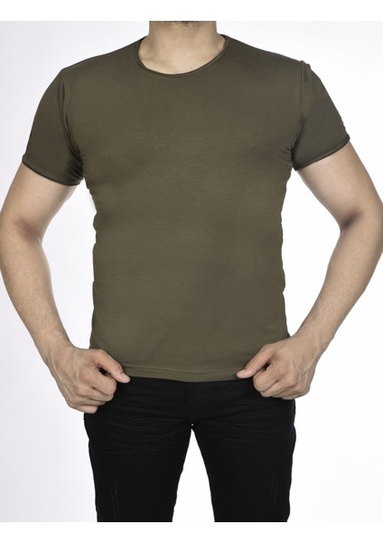 Suprem Kısa Kol Pis Dikiş Slimfit Düz Tshirt -1884