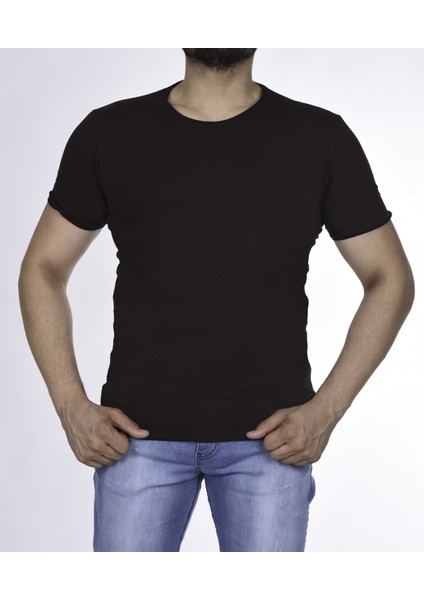 Suprem Kısa Kol Pis Dikiş Slimfit Düz Tshirt -1884