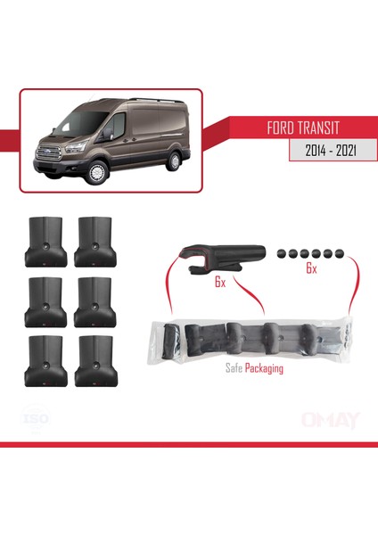 Ford Transit 2014 ve Sonrası Fly Model Ara Atkı Tavan Barı Gri 3 Adet Bar