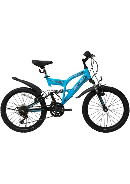 Jumper Erkek Çocuk Bisikleti 36CM V 20 Jant 18 Vites Mavi Siyah Beyaz