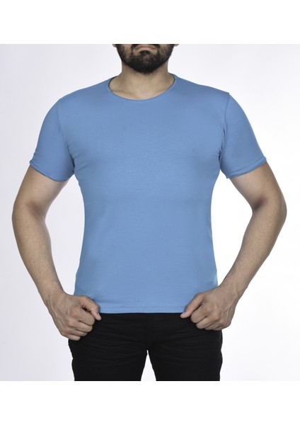 Suprem Kısa Kol Pis Dikiş Slimfit Düz Tshirt -1884