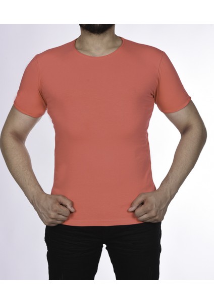 Suprem Kısa Kol Pis Dikiş Slimfit Düz Tshirt -1884