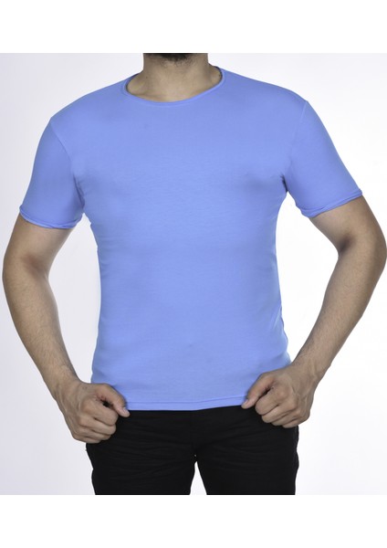 Suprem Kısa Kol Pis Dikiş Slimfit Düz Tshirt -1884