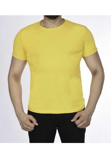 Suprem Kısa Kol Pis Dikiş Slimfit Düz Tshirt -1884