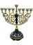 Vintage Menorah Mumluk El Boyalı Judaica Şamdan Klasik Dekor C (Yurt Dışından) 1