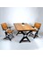 Doğal Ağaç Masif Ahşap Yemek Masası 60 cm x 120 cm 2 Sandalye 2