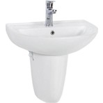 Creavit 40X50 cm Beyaz Batarya Delikli Lavabo Yarım Ayaklı Modern Tasarım Özellikli