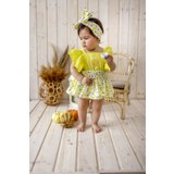 Arya Kids Kız Bebek Bandanalı Tatlı Meyveler Elbise Limon