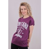 Giysa Kadın Montana Baskılı Salaş Bej T-Shirt