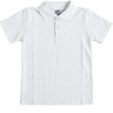 Ada Bebek Çocuk Beyaz Kısa Kol Çocuk Düz Renk Okul Lakos Tişört - 80238-BEYAZ