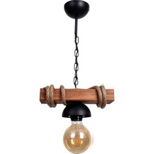 Benline Retro Ahşap Tekli Avize