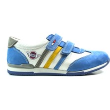 Bayrak 2431  Deri Mavi Cırtlı  Erkek Çocuk Spor Ayakkabı