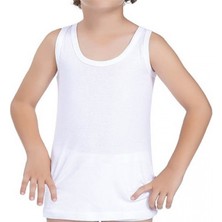 Gümüş 6'lı Paket  3021 Çocuk Penye Atlet Beyaz