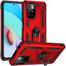 Tekno Grup Xiaomi Redmi Note 11 4g Kılıf Çift Katmanlı Yüzüklü Manyetik Vega Kapak + Tam Kaplayan 5d Cam Ekran Koruyucu