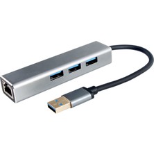 Vcom DH312A USB 3.0 To USB3.0-3 + RJ45 Çoklayıcı