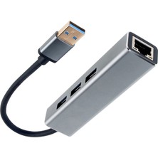 Vcom DH312A USB 3.0 To USB3.0-3 + RJ45 Çoklayıcı