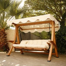 Antik Garden Ahşap Bahçe Salıncağı %100 Kestane Ağacı, El Yapımı S2500
