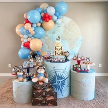 Best Parti Mavi-Ten-Kırmızı Renk Balon Zinciri 70 Adet+5 mt Balon Zinciri