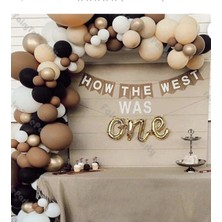 Best Parti Karamel-Ten-Siyah-Beyaz-Gold Renk Balon Zinciri 100 Adet+5 mt Balon Zinciri