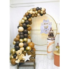 Best Parti Karamel-Ten-Çikolata Kahve-Gold Renk Balon Zinciri 100 Adet+5 mt Balon Zinciri